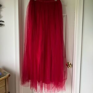Sweet Burgundy Tulle Skirt with sash